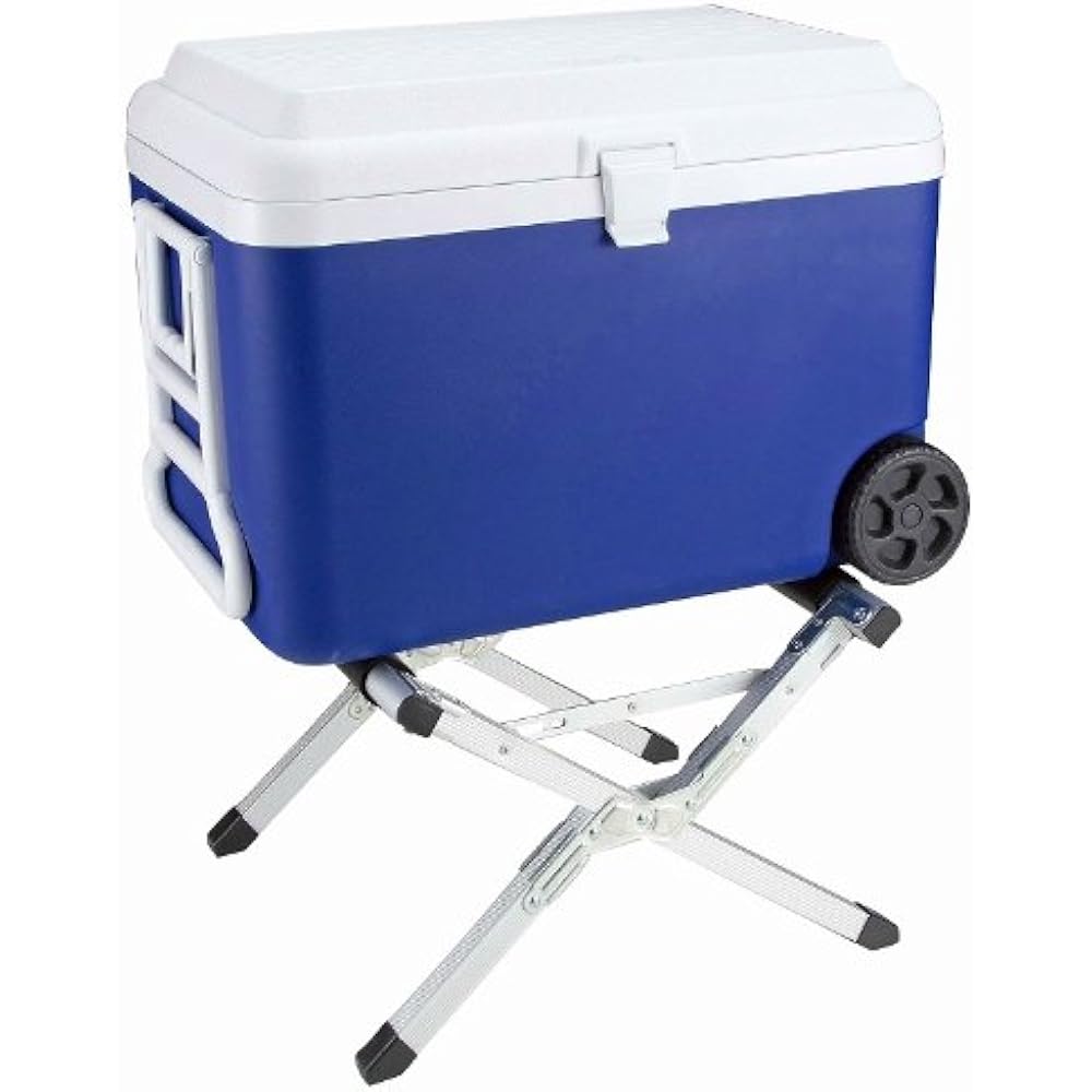 CAPTAIN STAG Cooler Box Cooler Box Stand 2 Levels Adjustable Aluminum Carry Bag Included [Silver/Black] UE-51/UY-7044