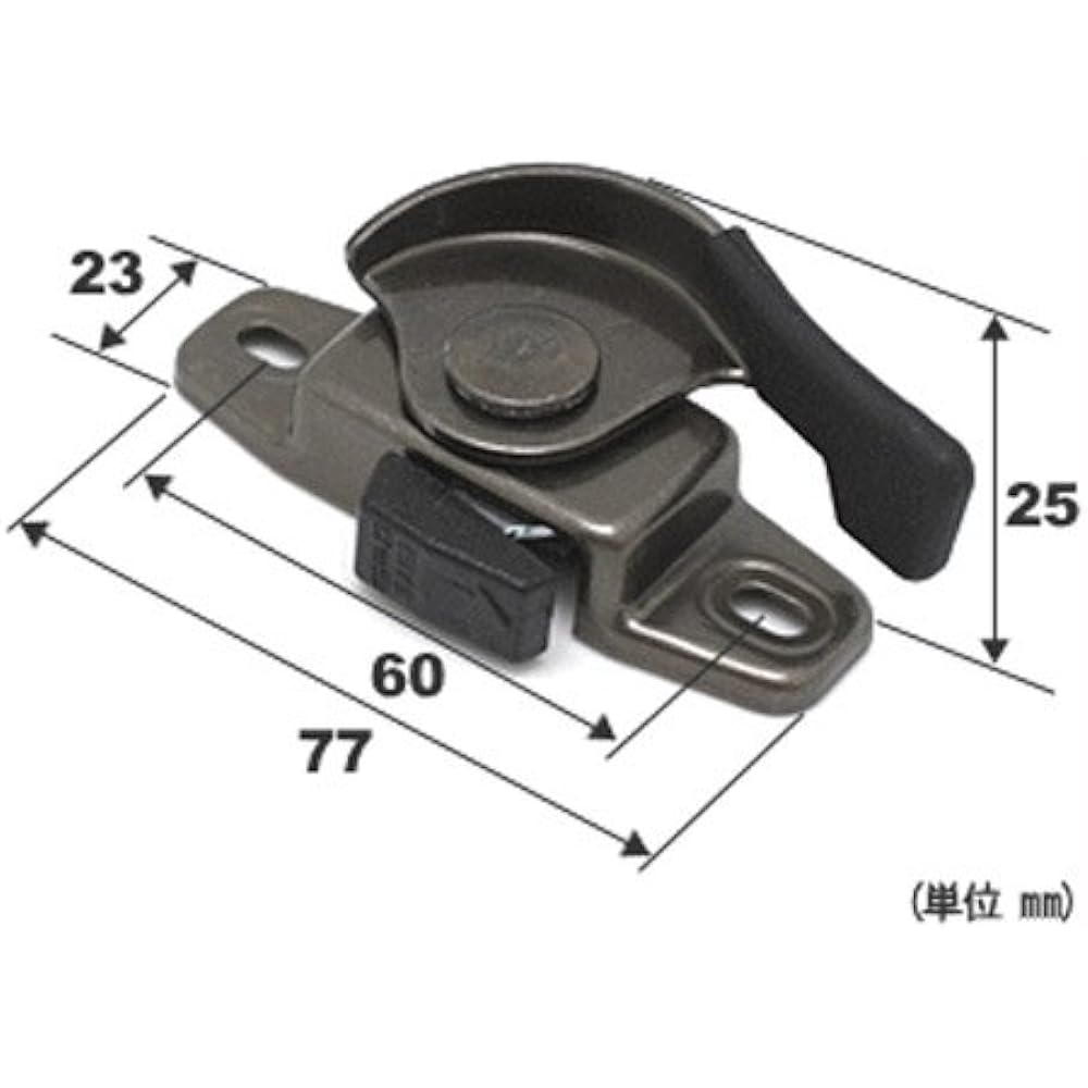 Mizutani Nikkei Building Genuine Parts Crescent Lock Repair Parts for Interior Left Window Crescent-Nikkei Building-250-L-K Black