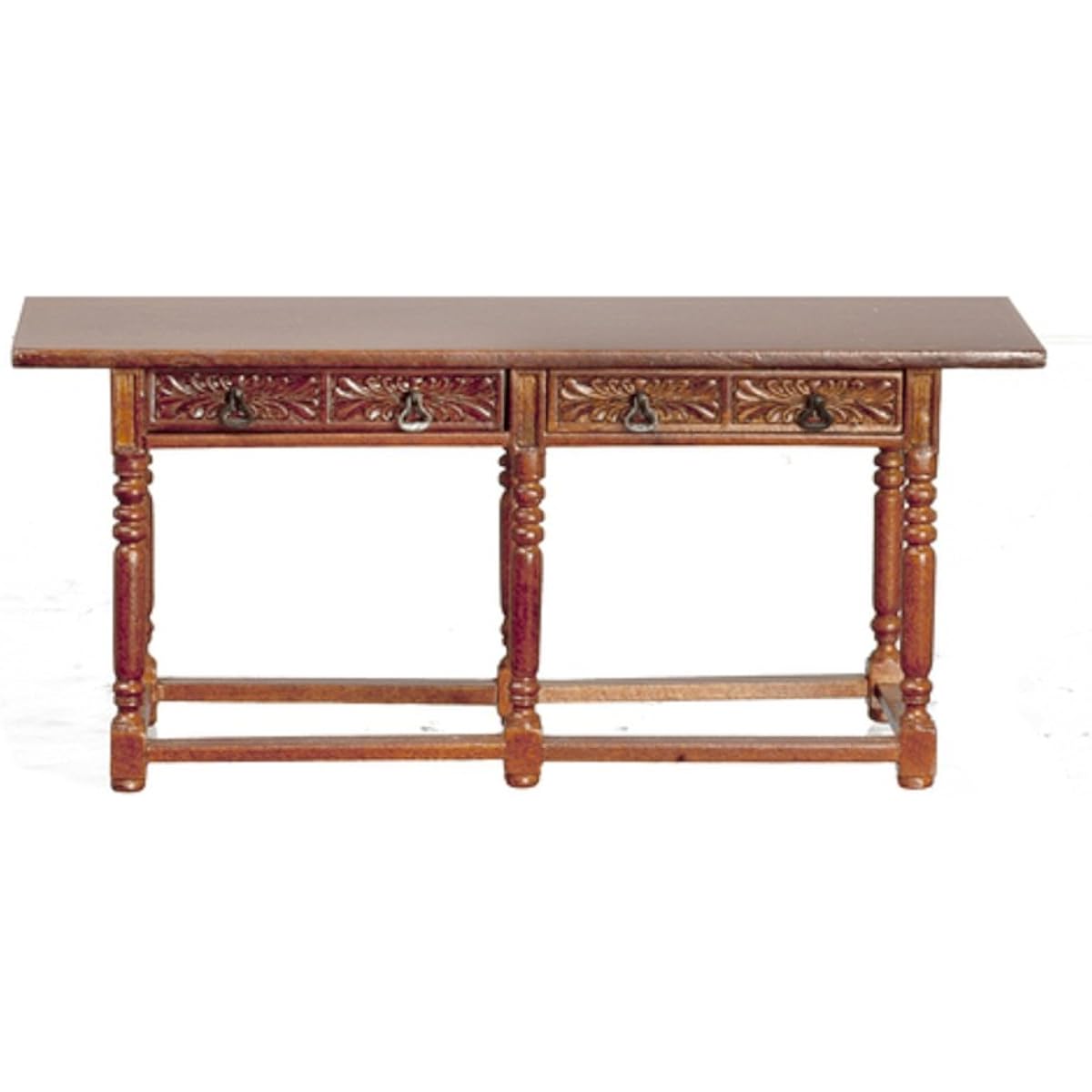 Melody Jane Dollhouse Spanish 17C Walnut Refectory Table Miniature JBM Furniture