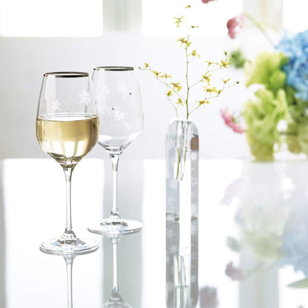 NARUMI Pair Wine Glass Glassworks Snow & Star 340cc Set of 2 GW4065-63393A
