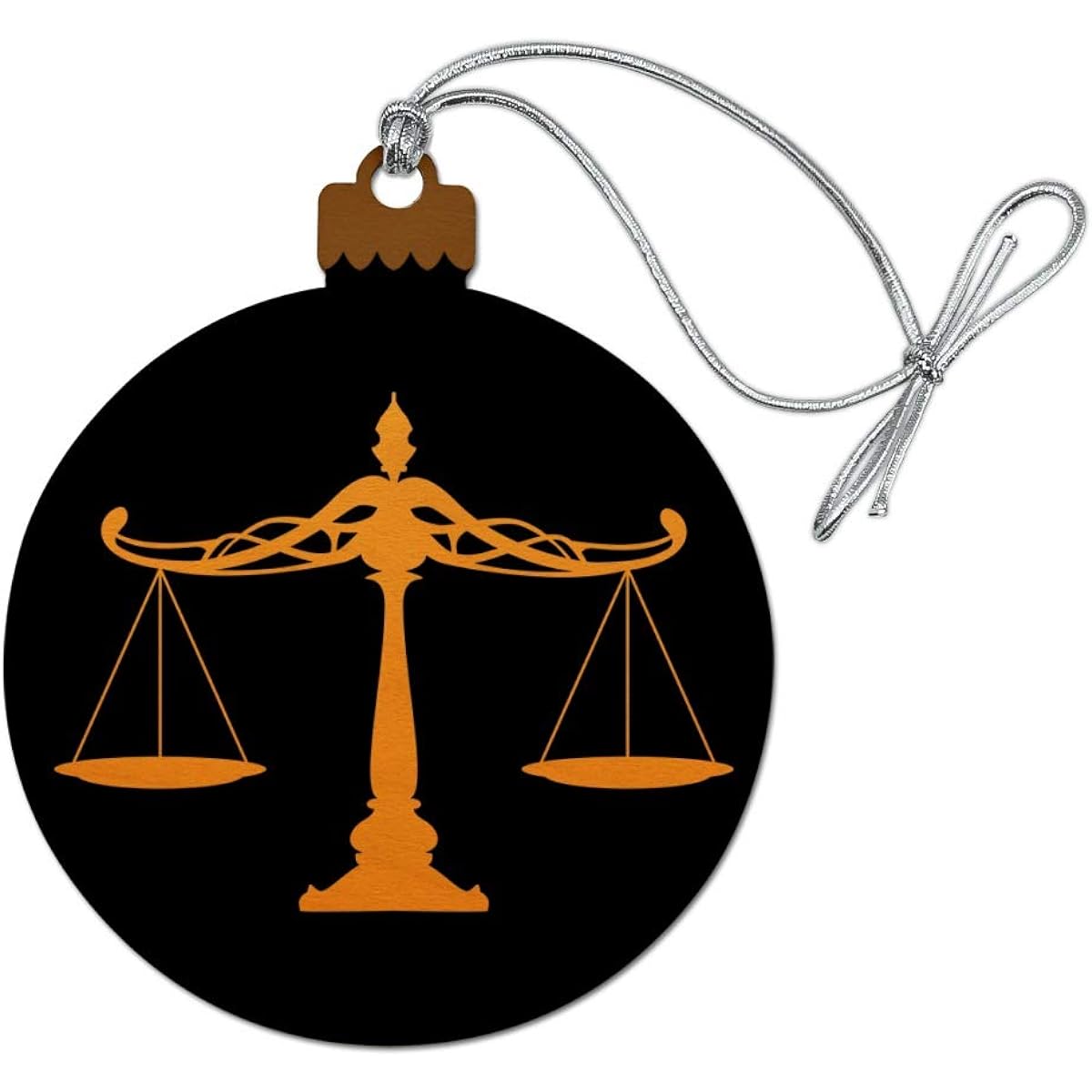 Scales of Justice Lawyer Wooden Christmas Tree Holiday Ornament