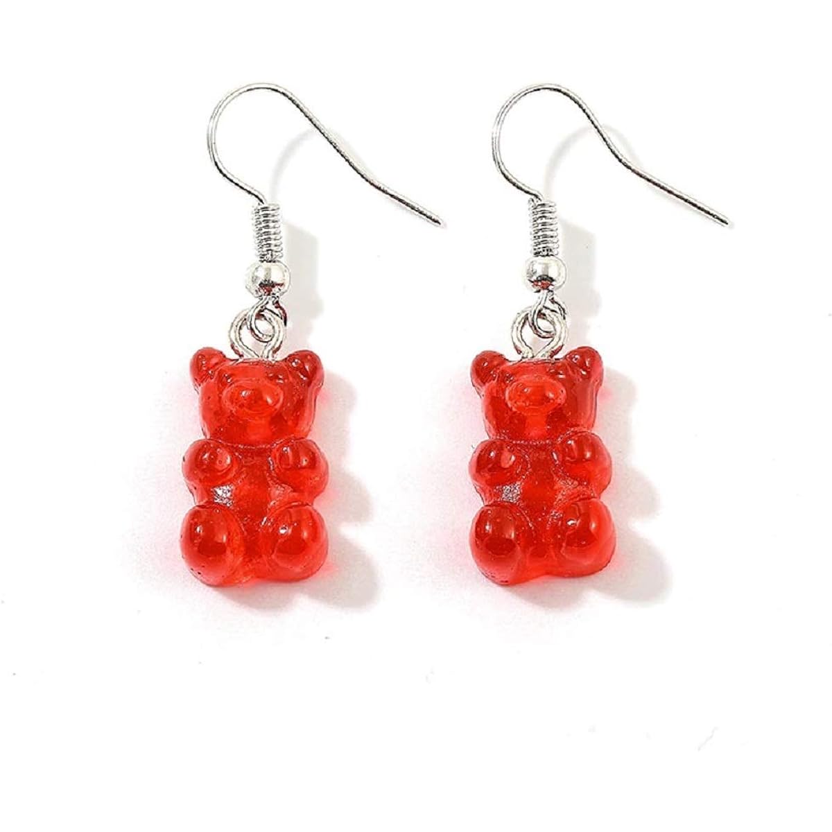colorful gummy bear earrings red blue green yellow candy
