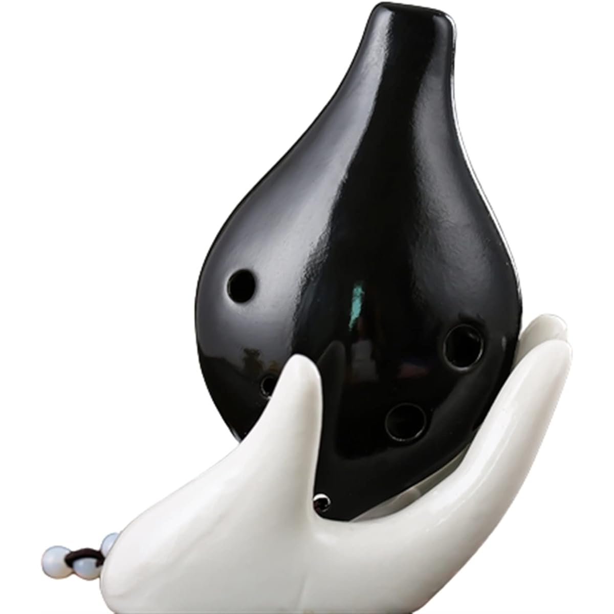 Beginner Student Adult Ocarina Musical Instrument 6 Hole Ceramic Ocarina 6 Hole Treble SC Tune Tao Xun Ocarina Musical Instrument (Transparent)