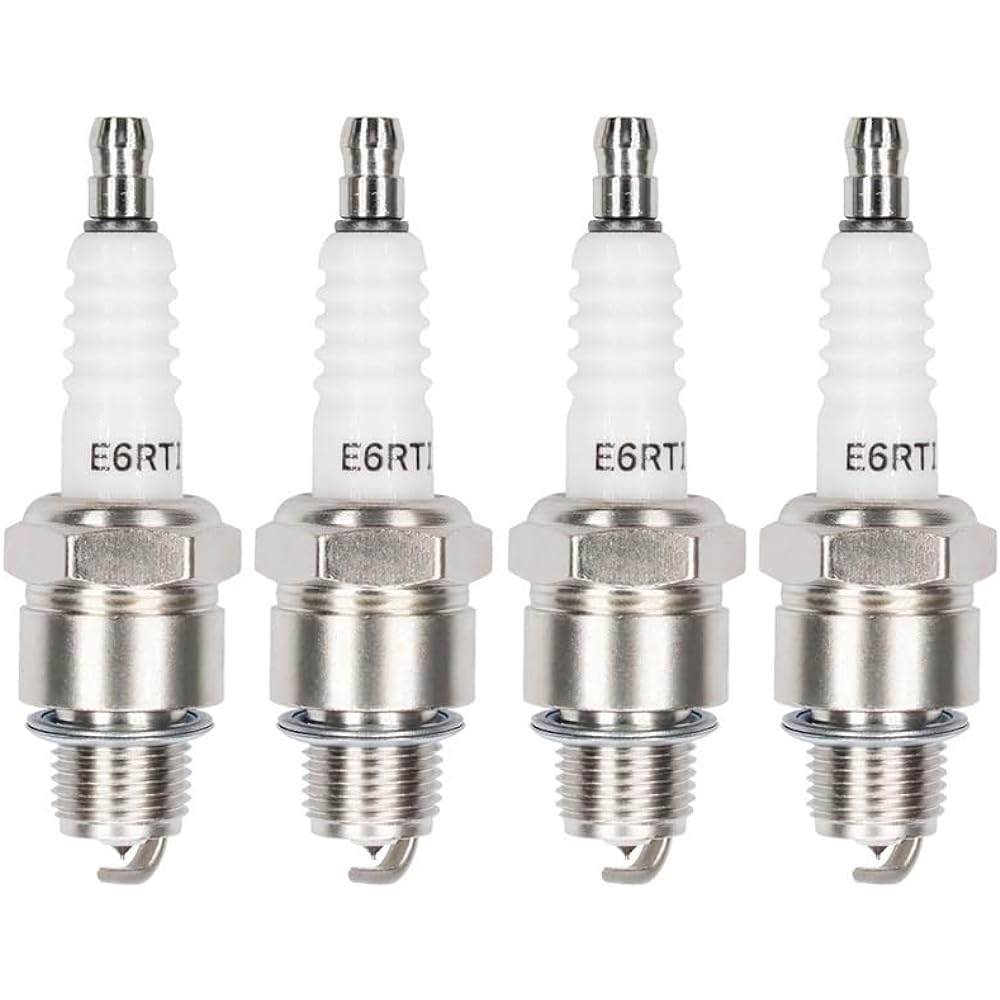 Automotive Motorcycle Ignition Spark Plug E6RTI E6RTC BR6HIX BR7HIX BR8HIX BR9HIX BR10HIX BPR6HIX BPR7HIX BPR8HIX BR4HS (Color : 4pcs Nickel alloy)