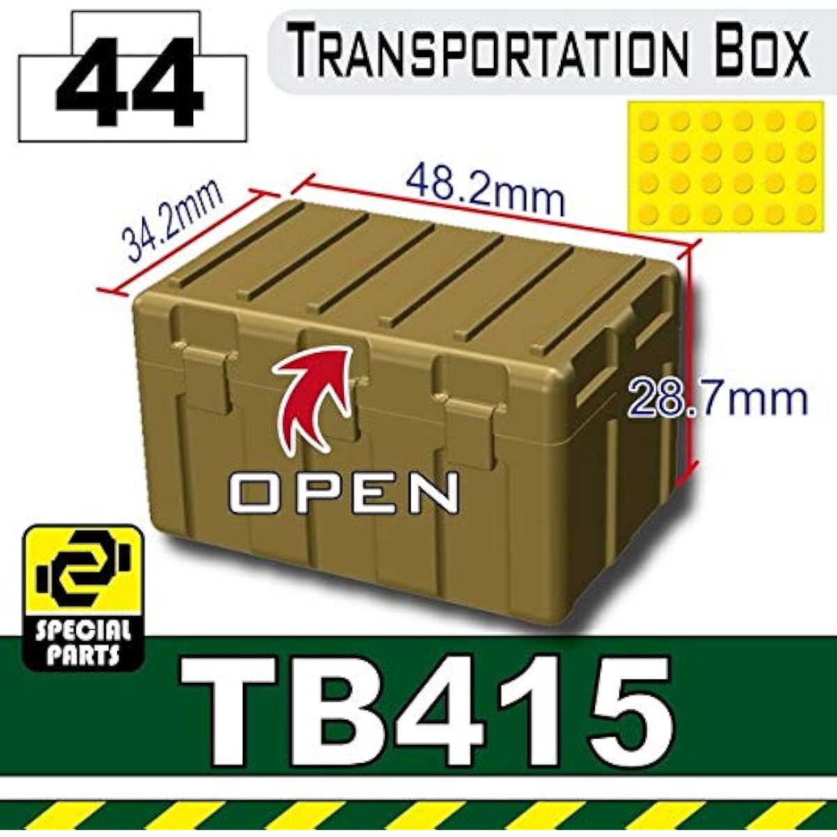 Collectibles Dark Tan TB415 Military Transit Crate Compatible with Toybrick Mini Figures