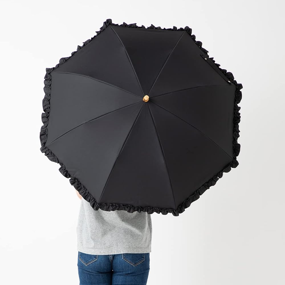 Parasol UV Protection 100 Light Blocking Heat Shielding Folding Umbrella Ruffles For Sunny or Rainy Days 50cm x 8 Ribs Laminated Fabric Cool Plus [LIEBEN-0516]