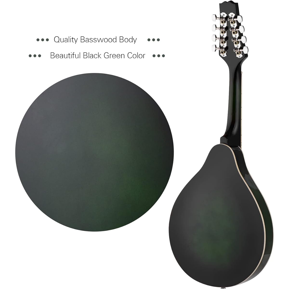 fangzi Mandolin Musical Instrument Mandolin A Style 8 Strings Basswood Body Engineer Wooden Fingerboard Adjustable String Instrument
