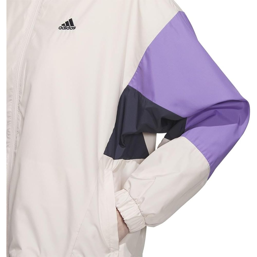 [Adidas] Jersey Top Color Block Loose Fit Windbreaker Jacket IEH78 Women's