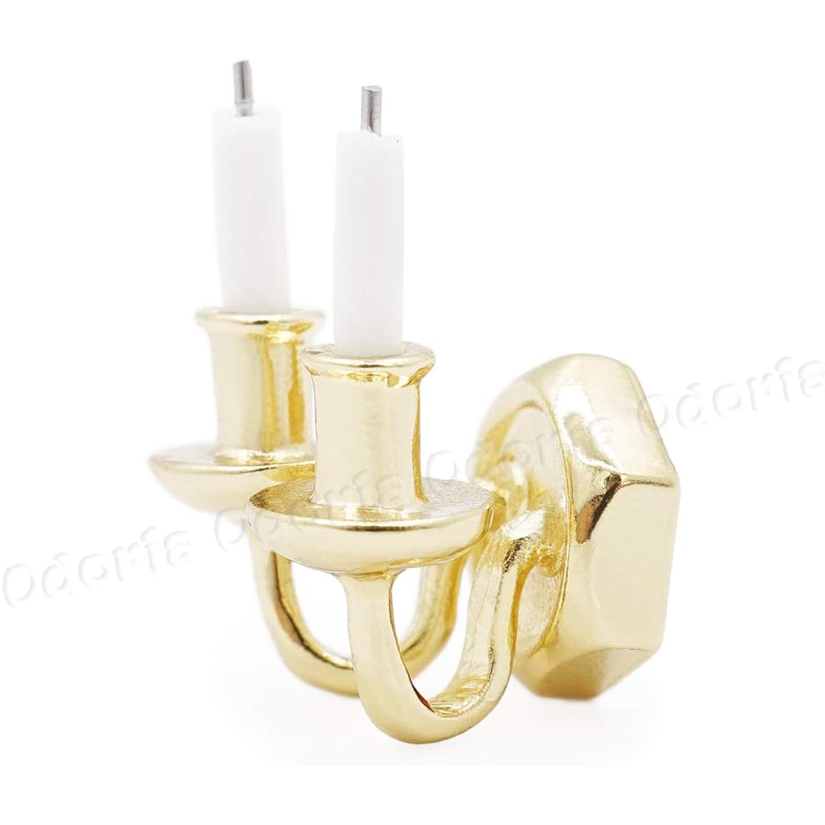 Odoria 1:12 Miniature Wall Mount Candle Holder 2-Arm Dollhouse Decoration Accessories