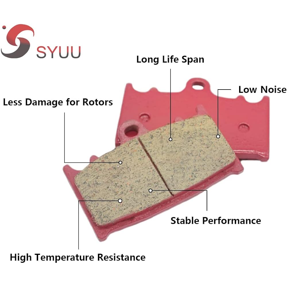 SYUU Motorcycle Replacement Front Rear Ceramic Brake Pads Brakes Kawasaki VN 1700 Vulcan Voyager 2009-2014 VN 2000 2004-202010 FA158F FA231R