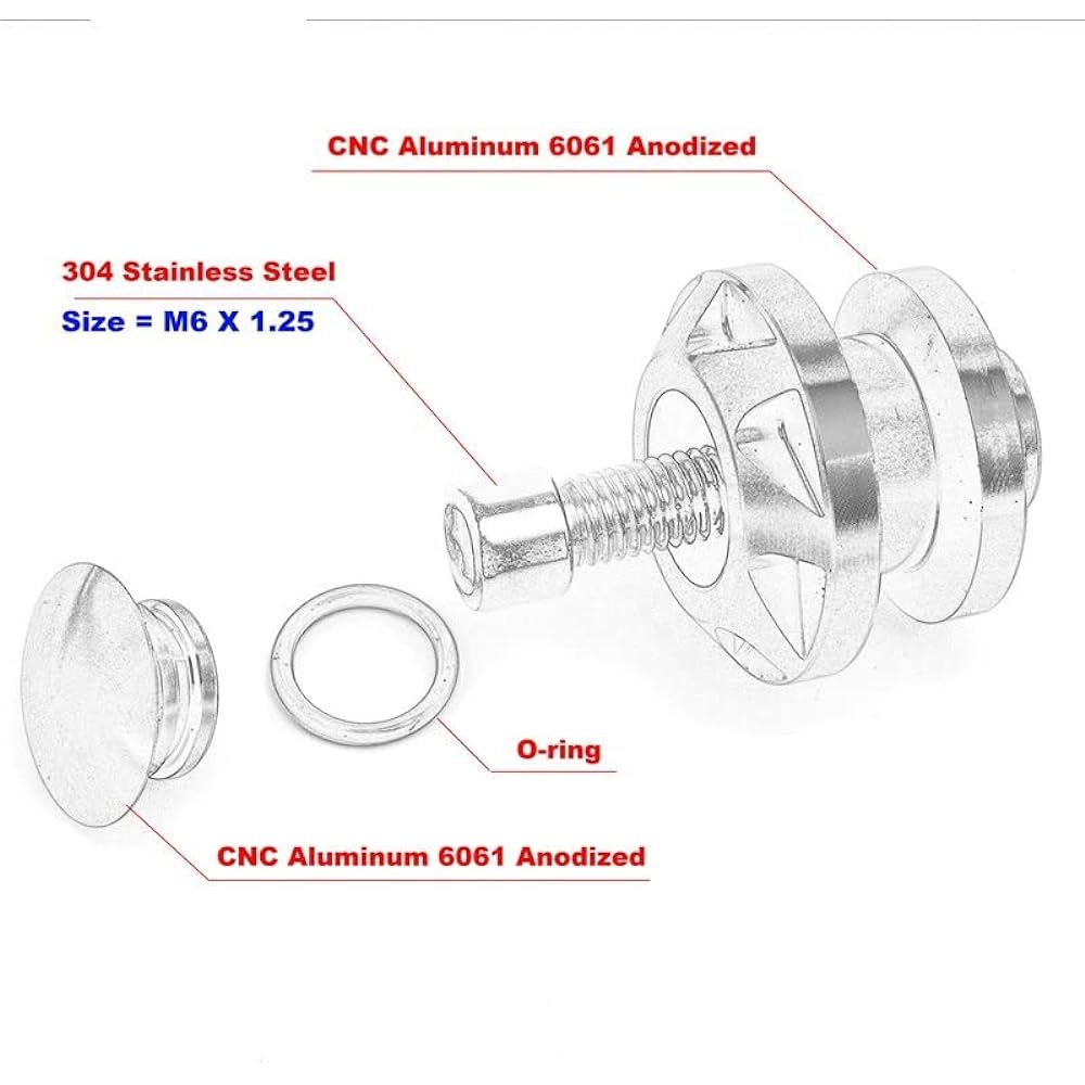 Swing Arm Spool Stand Screw Slider For Ya-ma-ha MT-03 MT03 MT 03 All Year M6 Motorcycle CNC Aluminum Swing Arm Spool Slider Stand Screw Accessories (Color: Titanium)