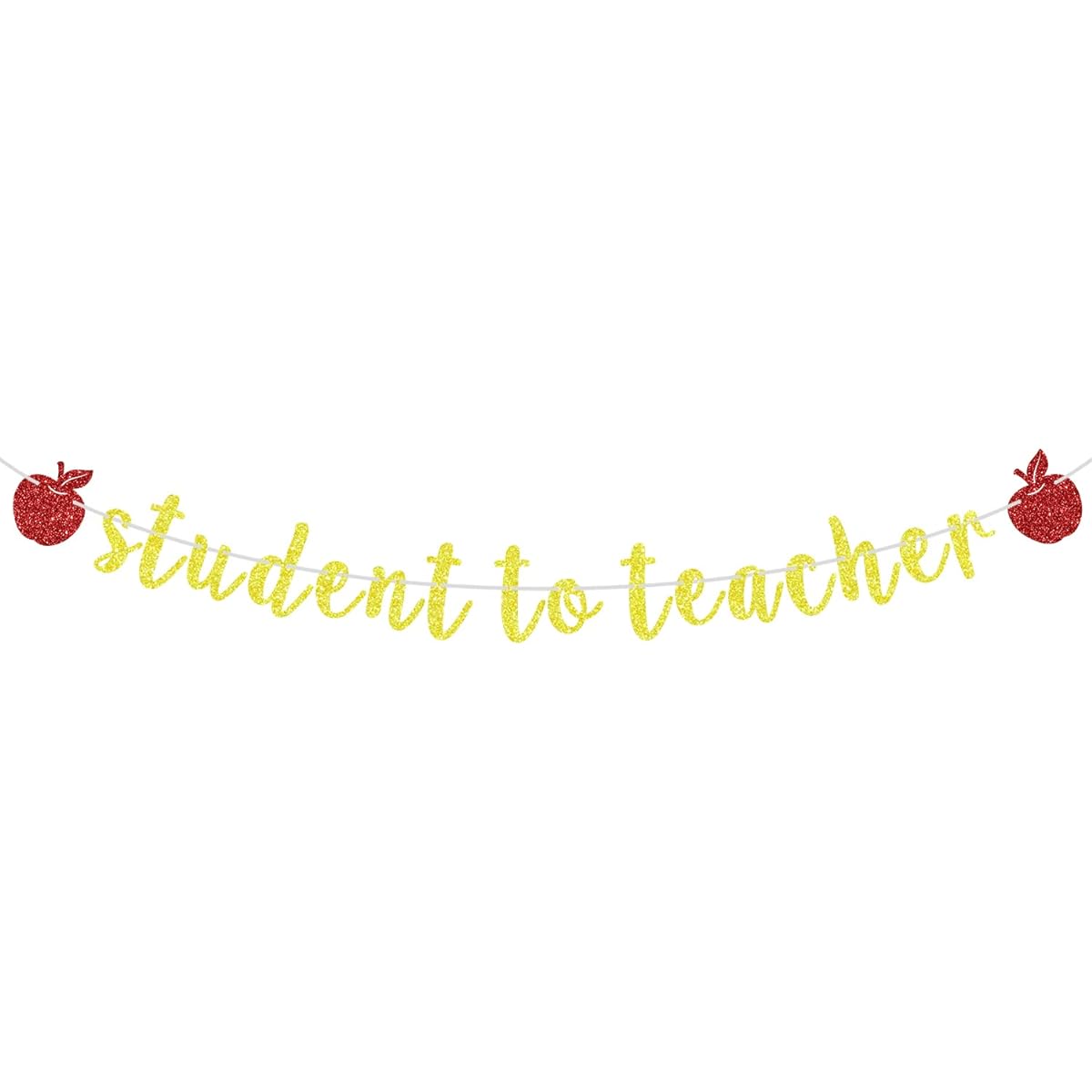 Gold Glitter Student to Teacher Banner Class of 2023/Congratulations to Teacher 2023 Graduation Party Decorations