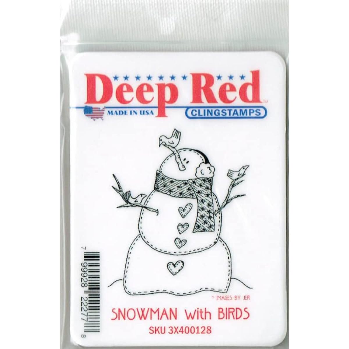 Deep Red Cling Stamp 2"X2"-Snowman W/Birds (parallel input product)