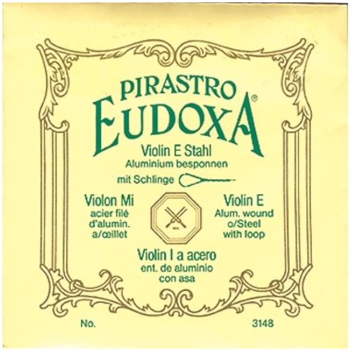 PIRASTRO EUDOXA 4/4 violin string set, E string ball end