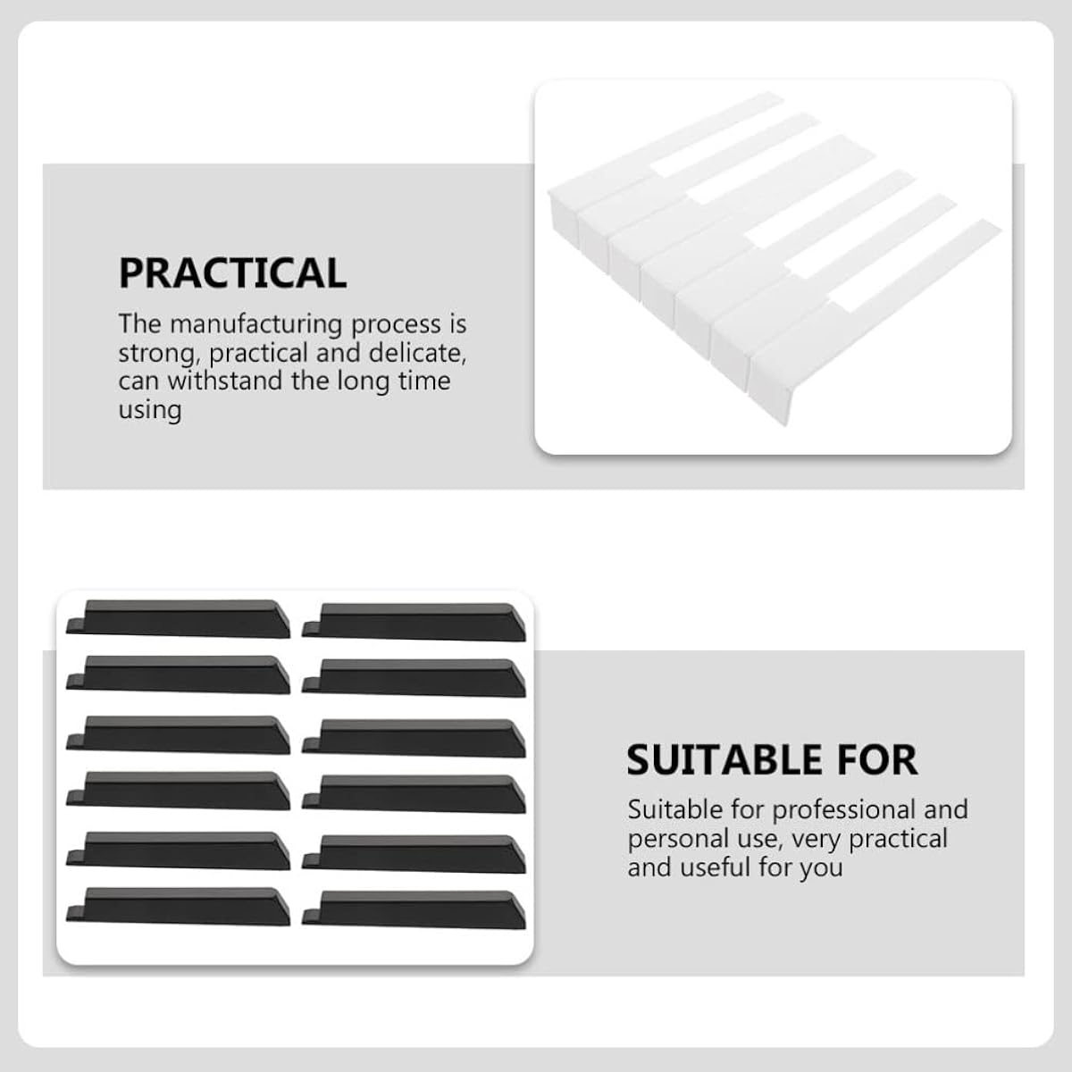 ARTIBETTER Piano Key Top Piano Key Replacement Complete Set Black and White Piano Keys 88 Pieces