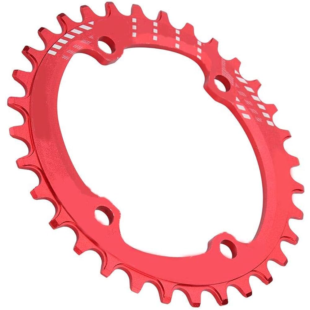 Bicycle Chainring, 96mm BCD 32T 34T 36T 38T Bicycle Single Chainring Guard Compatible with M6000 M7000 M8000 Race Bike Single Narrow Wide Round Chainring