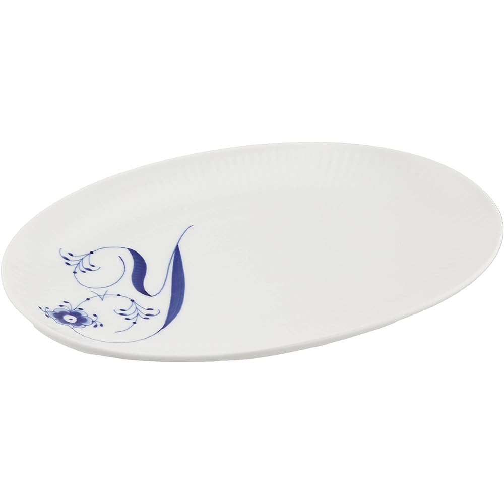 [Regular Imported Product] Royal Copenhagen Blue Fluted Plain Alphabet Plate Dish "Y" Wedding Gift Present 1028175