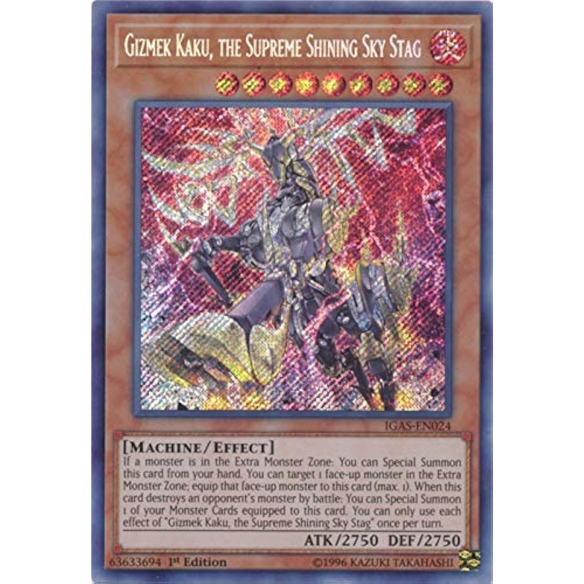 Gizmek Kaku Exquisite Shining Sky Stag IGAS-EN024 Secret Rare 1st Edition
