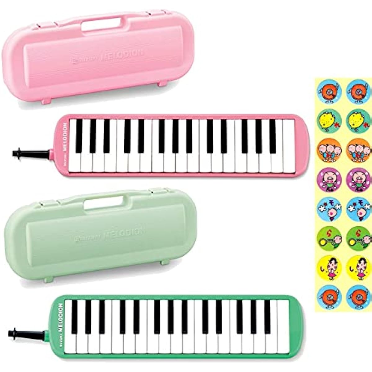 [Set of 10 units] [Do-Re-Mi sticker included] SUZUKI MXA-32G Melodion 32 keys keyboard harmonica / Green 10 units