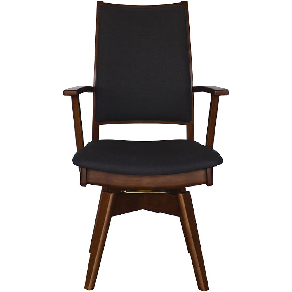 Fujishi Dining Chair Brown Size: Width 53 x Depth 58 x Height 93cm Comfortable Life EVO Rose Rotating Armchair BR/DGY