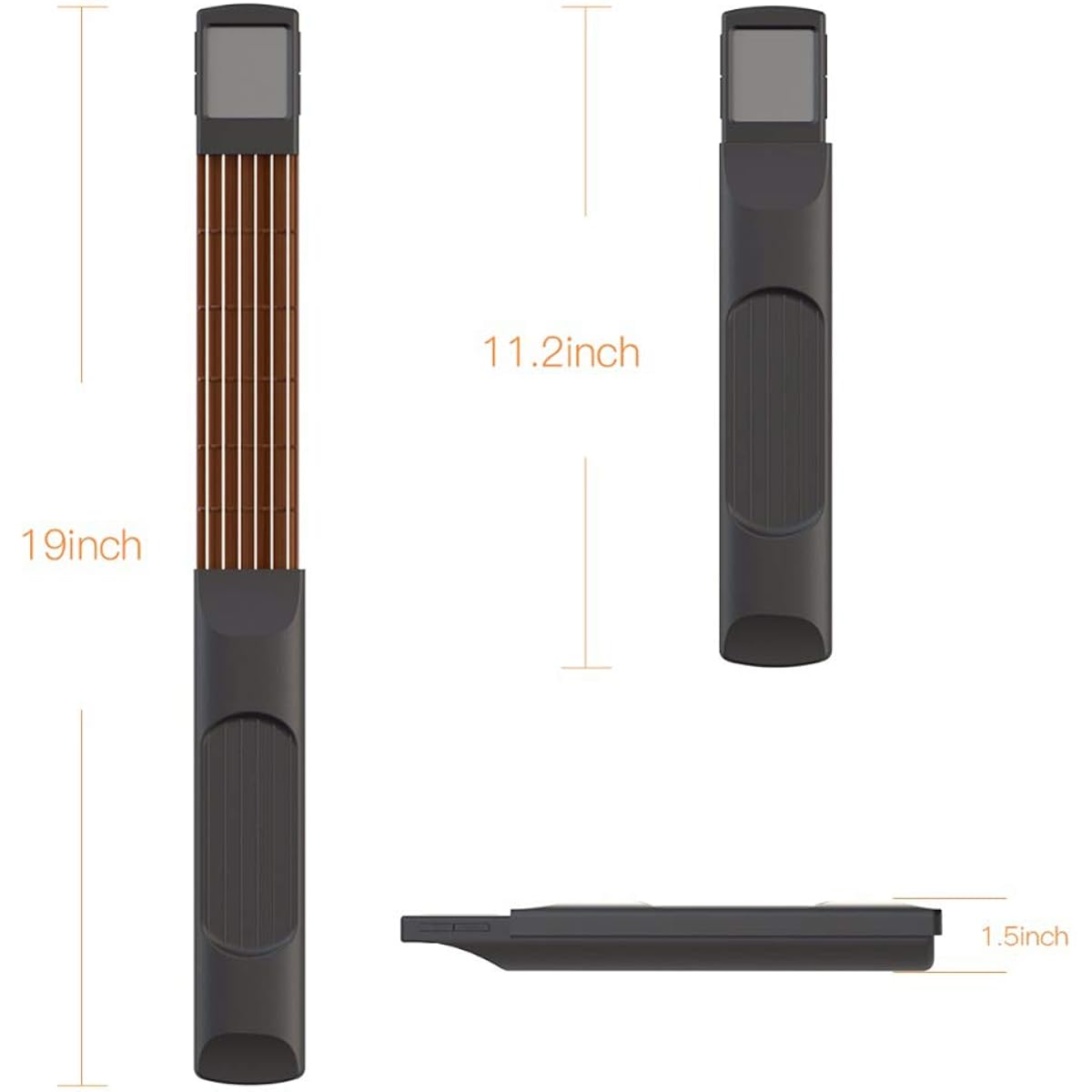 Forart Pocket Guitar Practice Tool Portable Chord Trainer Beginner Practice Tool with Rotating Chord Chart Screen