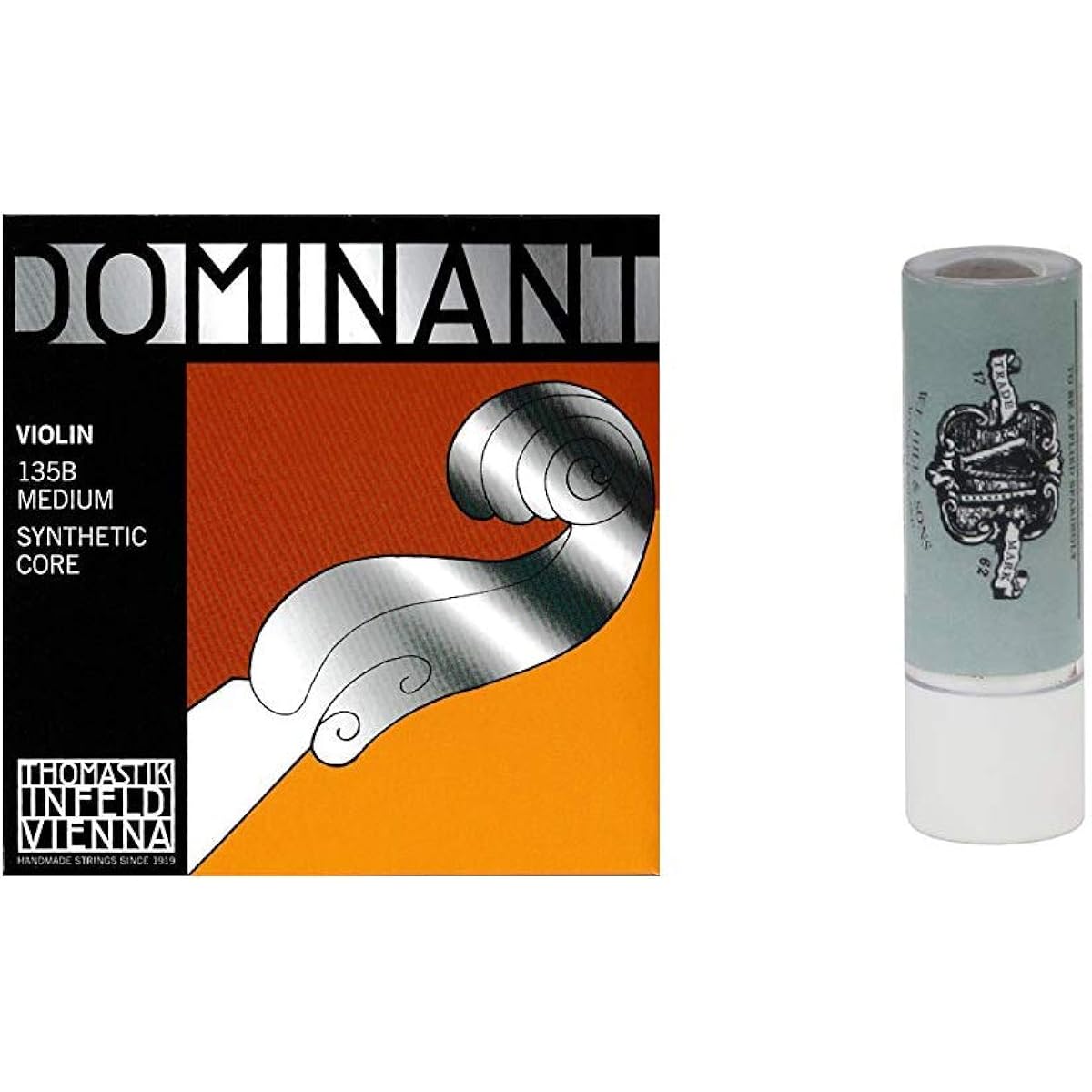 [Set Purchase] Dominant 4/4 Violin String Set (E-String Steel, Ball End) & W.E. Hill Peg Composition Thread Winding Lubricant