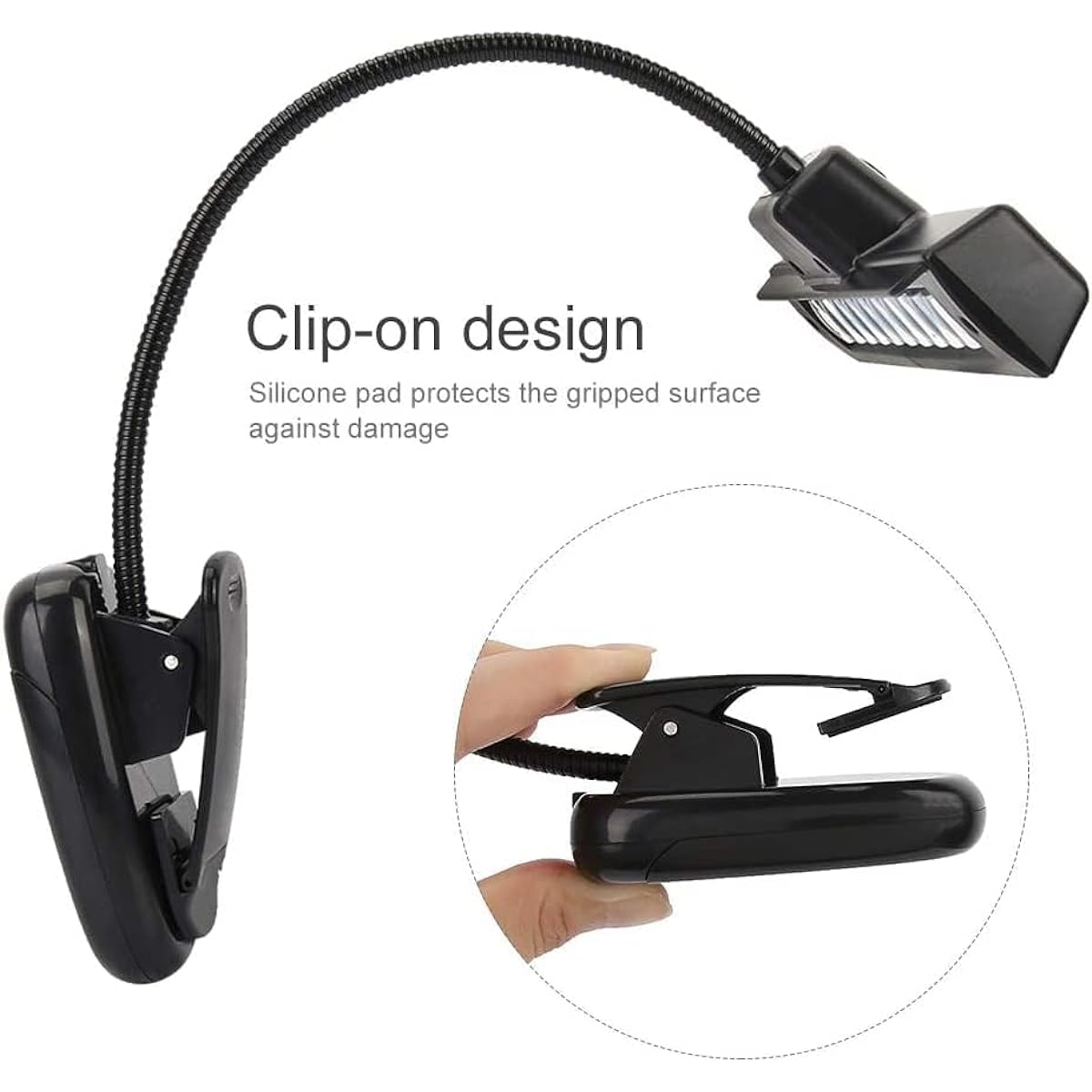 HERCHR Music Stand Light Clip-on Piano Light 10 LED Rechargeable Adjustable Neck USB Orchestra Light Book Lamp for Reading Orchestra Light Music Light