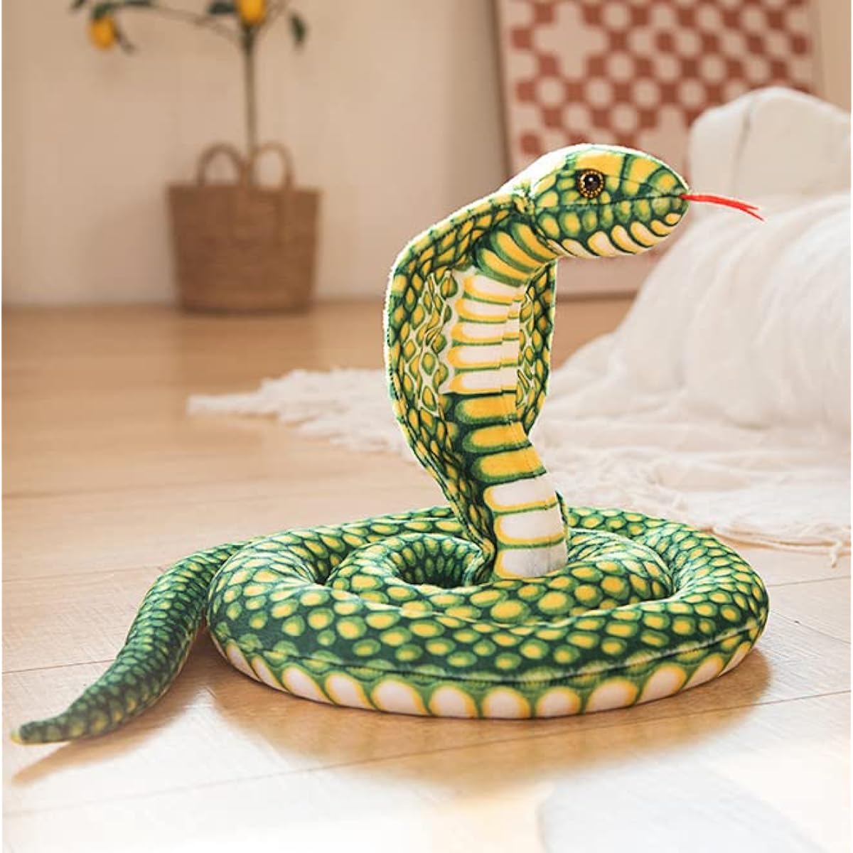 Stuffed Cobra Snake Stuffed Animal Large King Cobra Stuffed Animal Snake Zoologist Halloween Costume Realistic Python Naja Cobra Stuffed Toy Snake Birthday Party Prank Prop 67 Inch Cobra Stuffed Animal