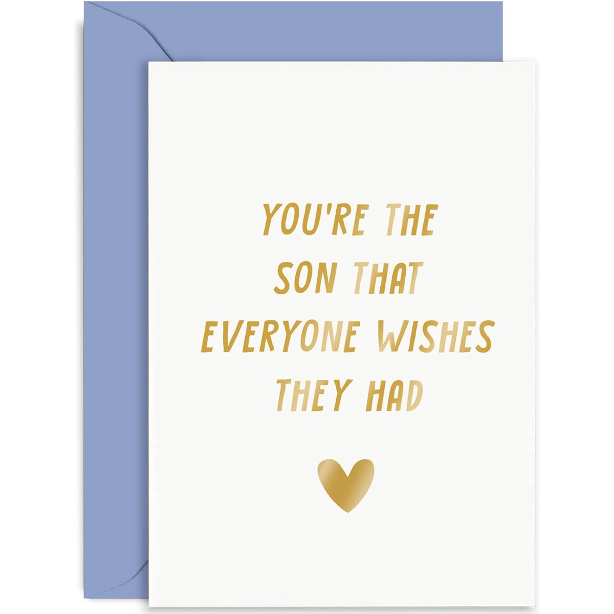 Old English Co. Cute Birthday Card for Son - "You're The Son Everyone Wishes They Had" Heartfelt Birthday Card for Him from Mom | Blank with Envelope
