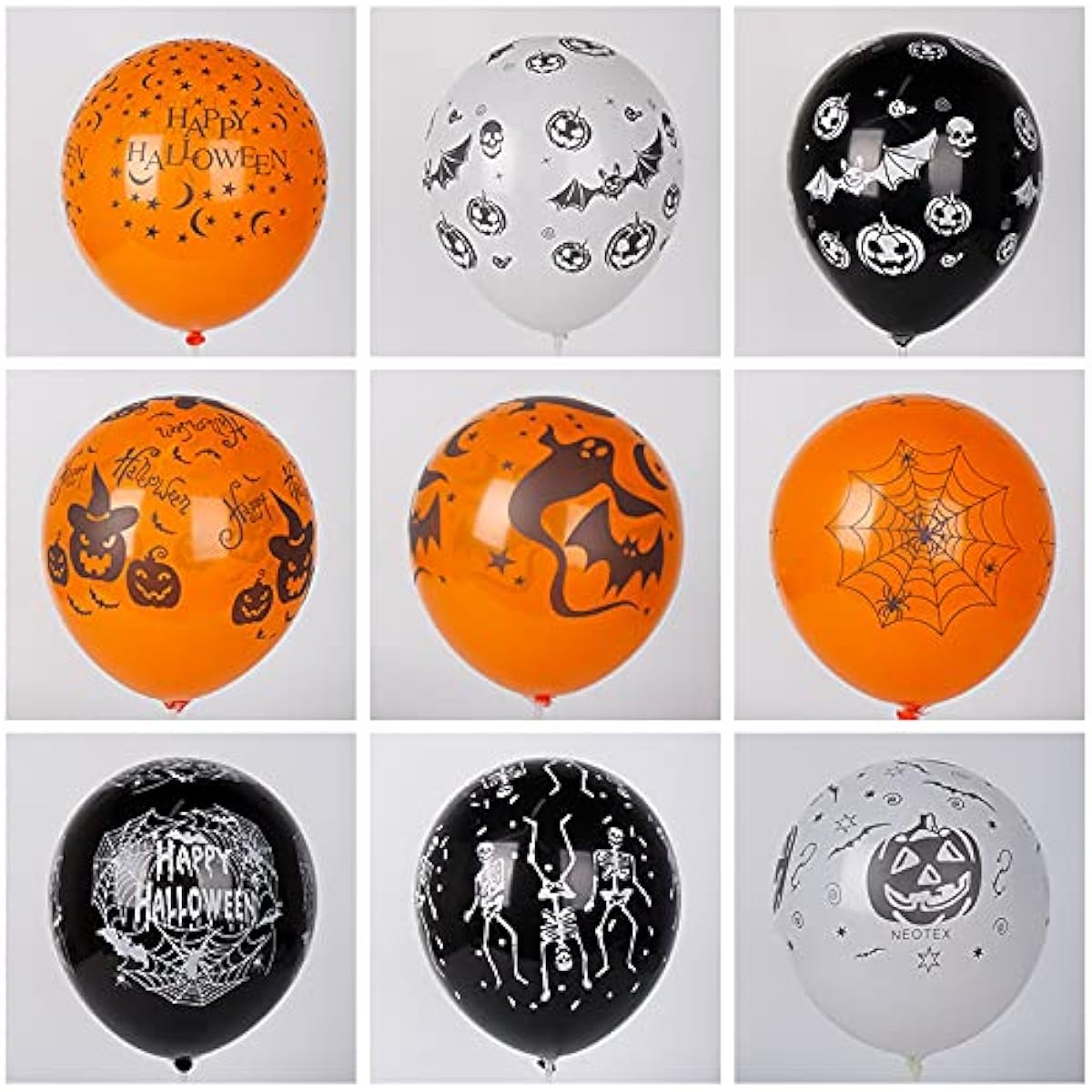 100pcs Halloween Balloons 12inch Bat Pumpkin Skull Halloween Party Decorations School Classroom Games Handouts for Kids