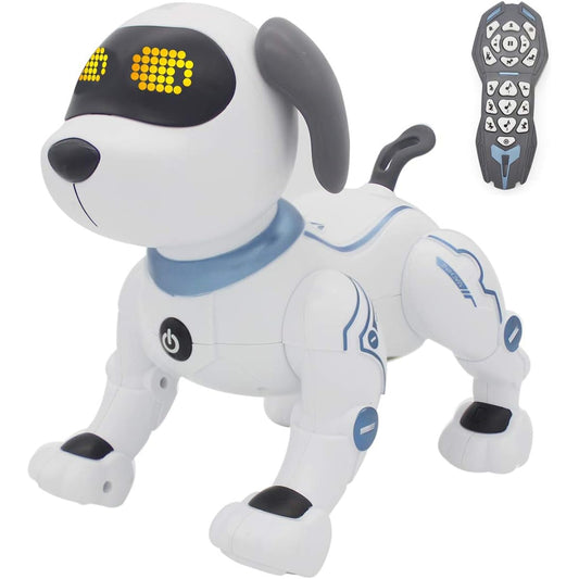fisca Remote Control Dog, RC Robotic Stunt Puppy Voice Control Toys Handstand Push-up Electronic Pets Dancing Programmable Robot with Sound for Kids Boys and Girls Age 6, 7, 8, 9, 10 Year Old