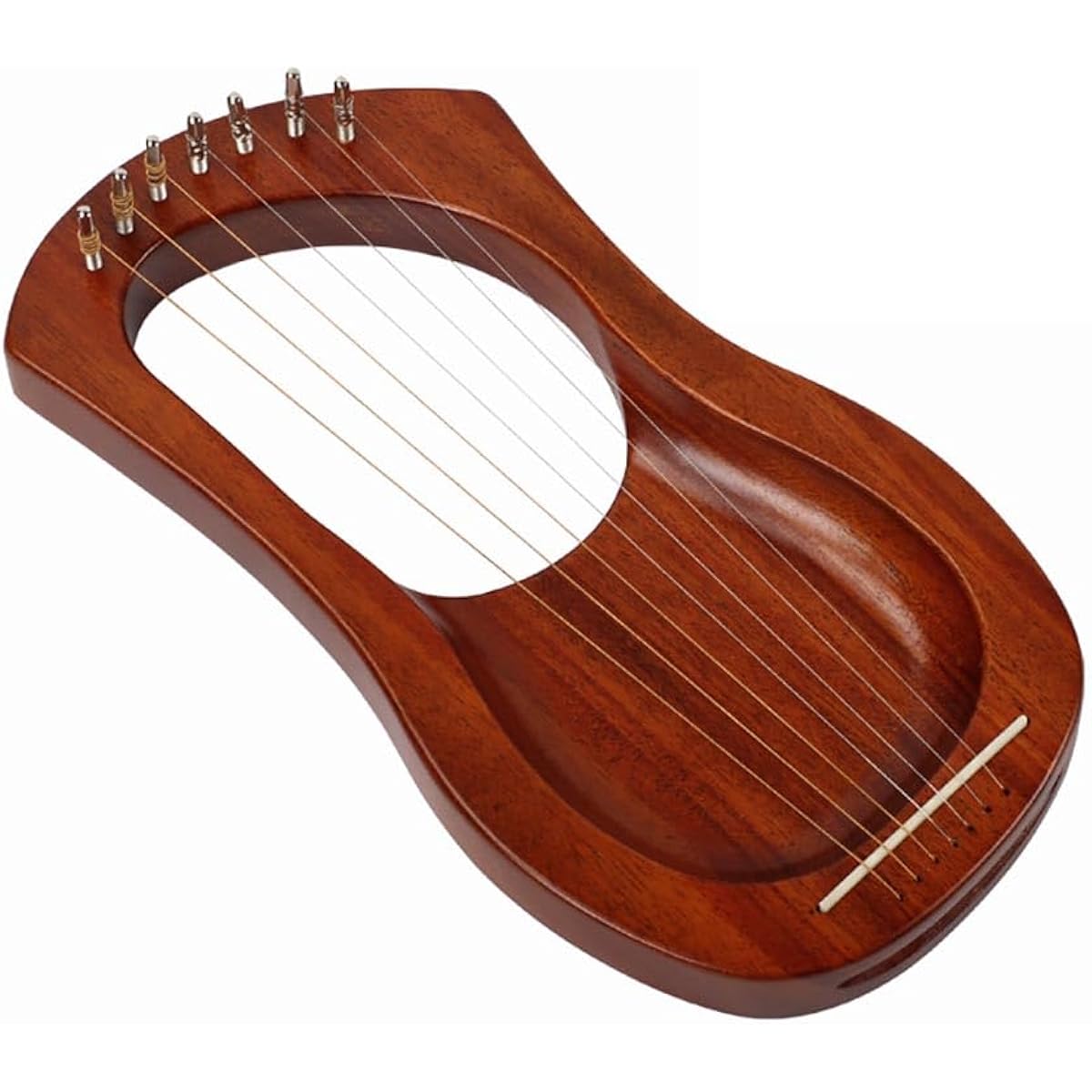 WowZza Lyra Harp 7 String Portable Mini Lyra Harp Solid Body Harp Stringed Instrument Easy to Learn/B