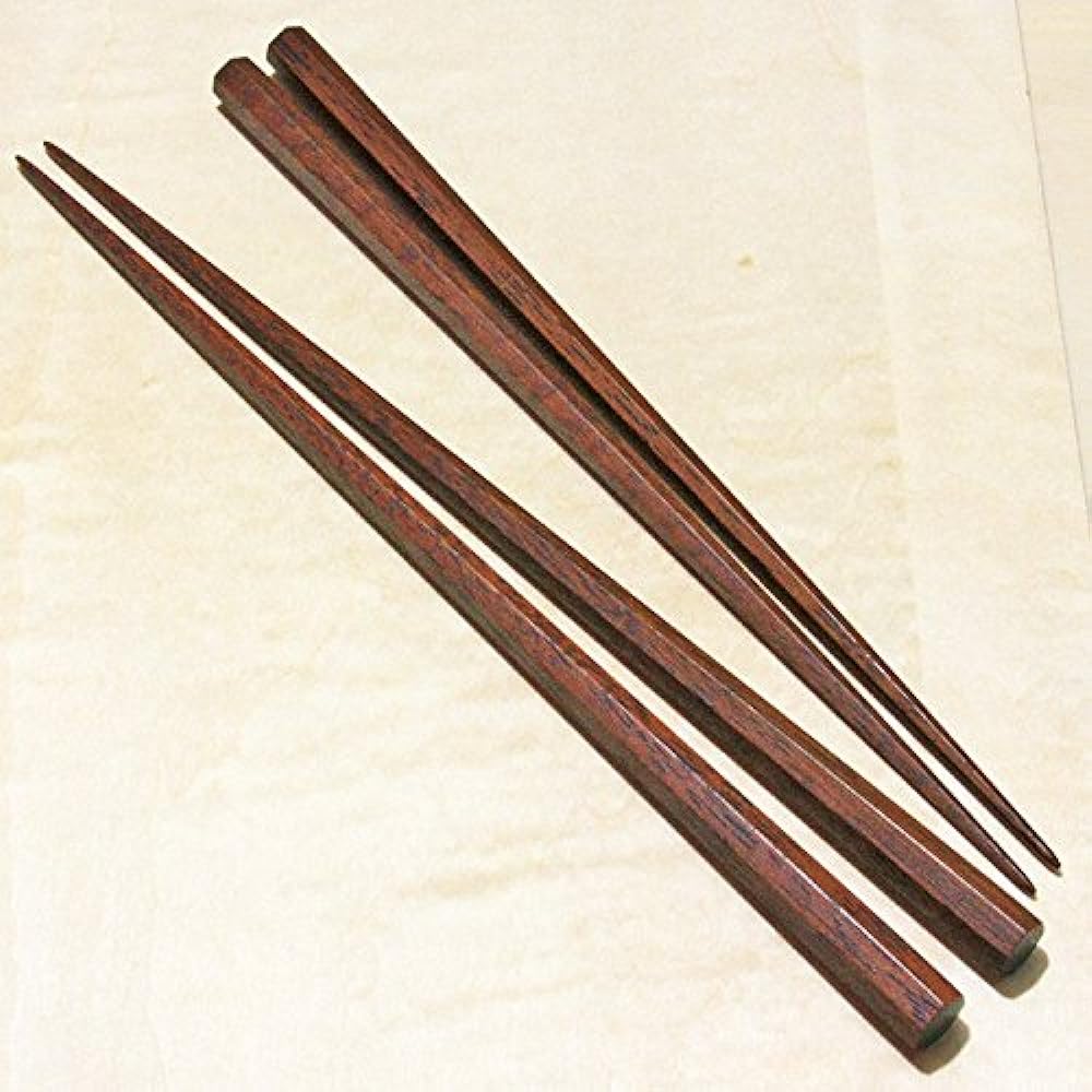 Daikokuya Edo Wooden Chopsticks, Technically Crafted, Iron Wood Seven Square Shaved (Slightly Thick) ◆1 serving Medium Size: 21.5cm