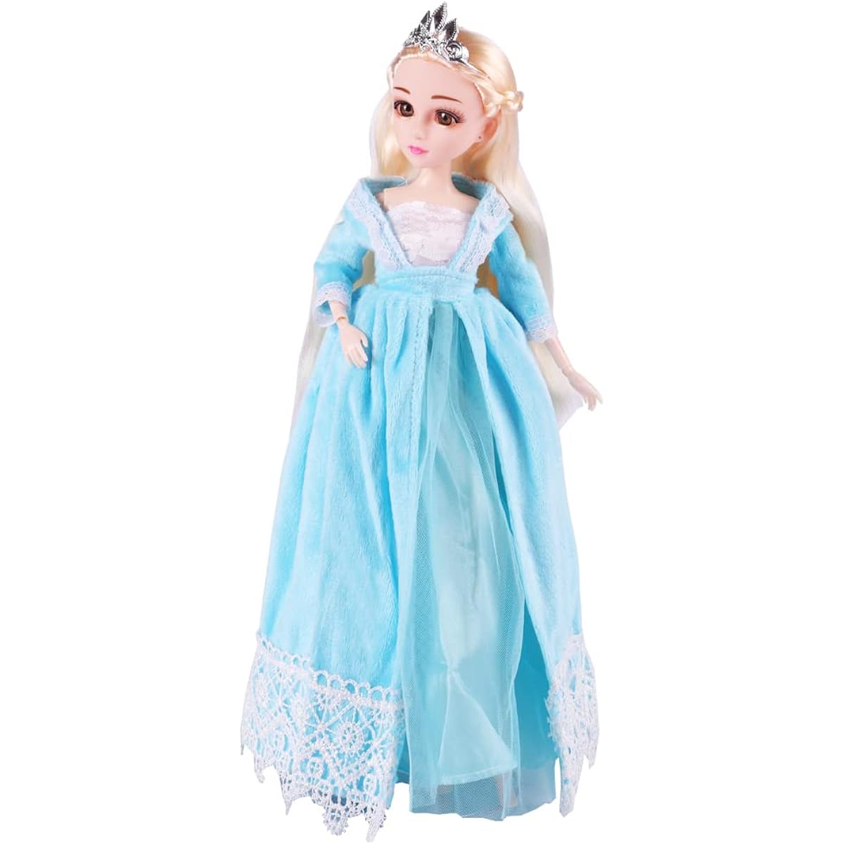 Fashion Princess Doll Shimmer Elsa Doll Skirt Shoes Long Blonde Hair Toy Age 3+