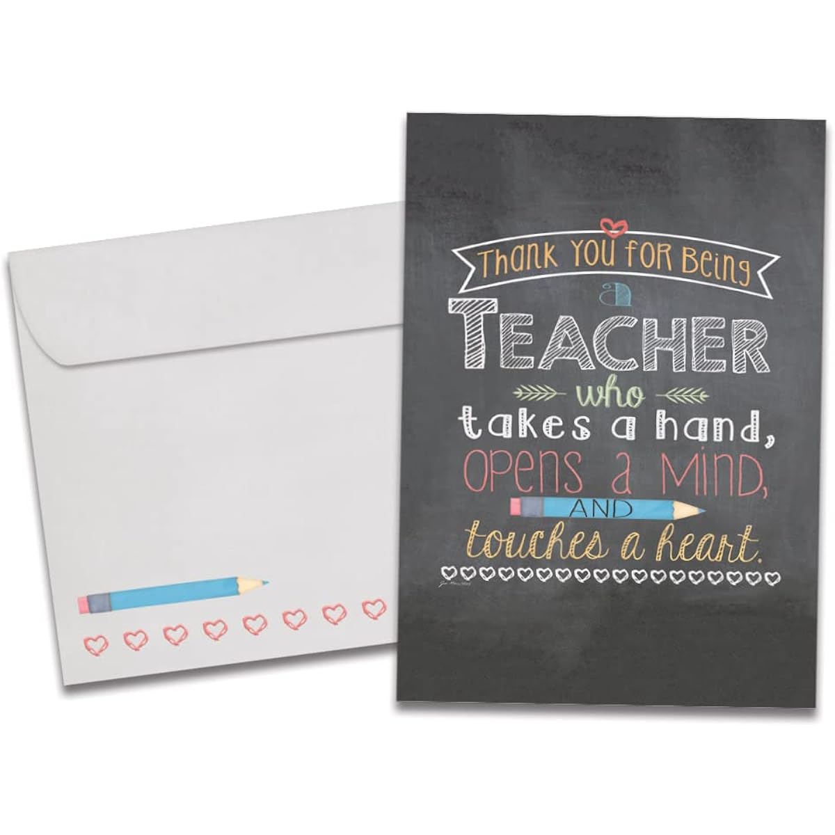 Tree-Free Greetings Teacher Appreciation Single 5"x7" Greeting Card with Matching Envelope, Eco Friendly, Made in the USA, 100% Recycled Paper, Light Hearted, Teachers, Teachers, To Your Heart and Mind (GO64451)