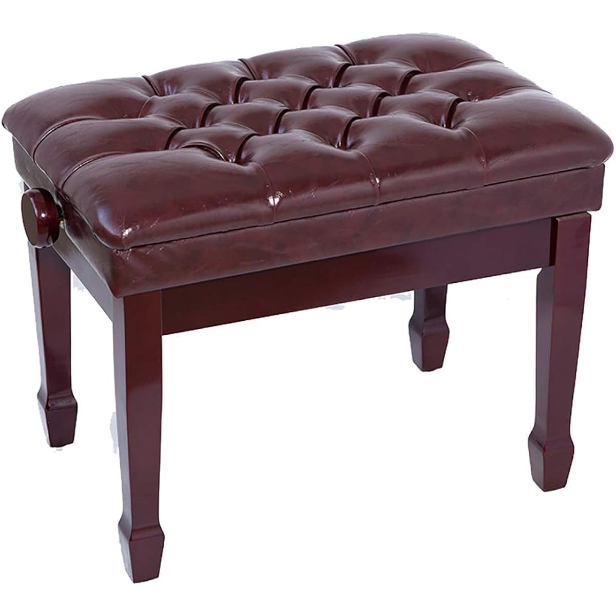 Piano bench High-grade thick solid wood double lift piano stool with bookshelf electric piano stool Piano chair (Color: Reddish brown, Size: 80x35x45cm)