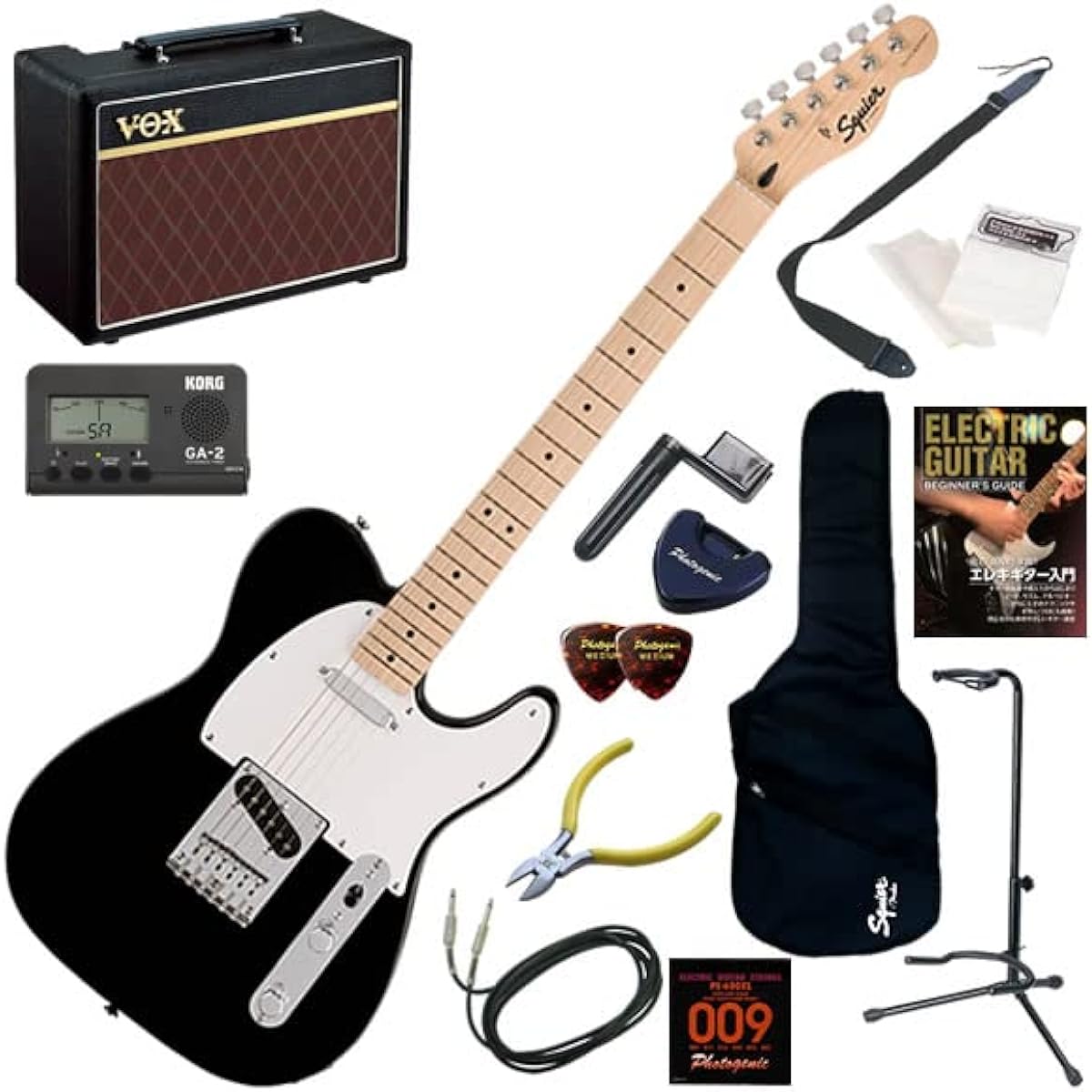 Squier Electric Guitar Beginner's Set: 14-piece set including VOX Pathfinder10, Sonic Telecaster/CAB (California Blue)