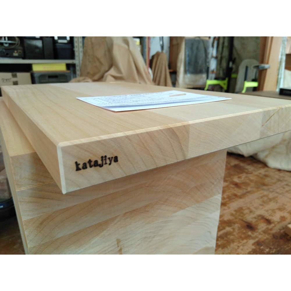 [Outlet product] katajiya wooden cutting board ginkgo natural wood solid wood large size [450 x 270 thickness 30] ~ Re-sharpening service available ~