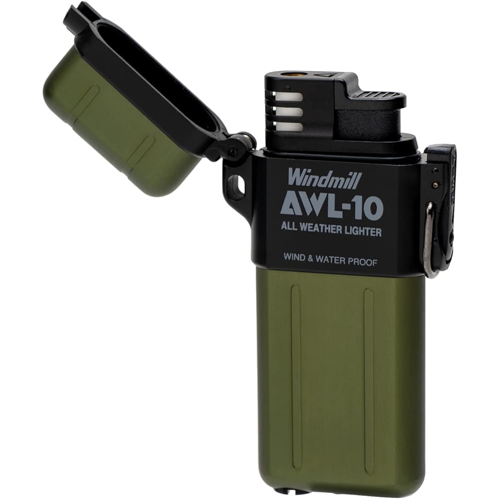 Windmill Windmill Turbo Lighter Green AWL-10 with Logo Sticker Waterproof Windproof Fillable 307-3004K