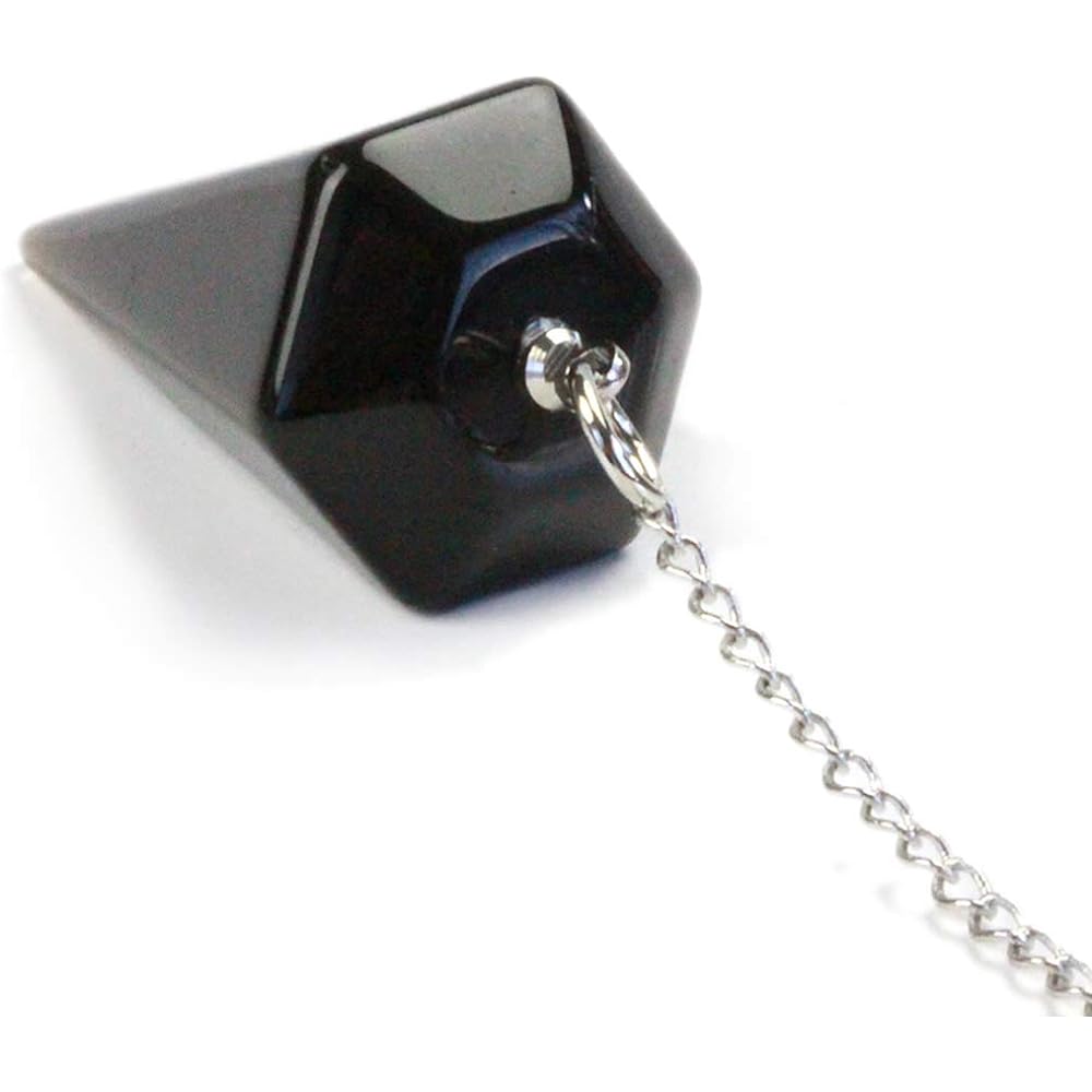 [Happy Bomb] Morion Black Crystal Cut Pendulum Dowsing Natural Stone Power Stone Amulet Dowsing Sheet Included