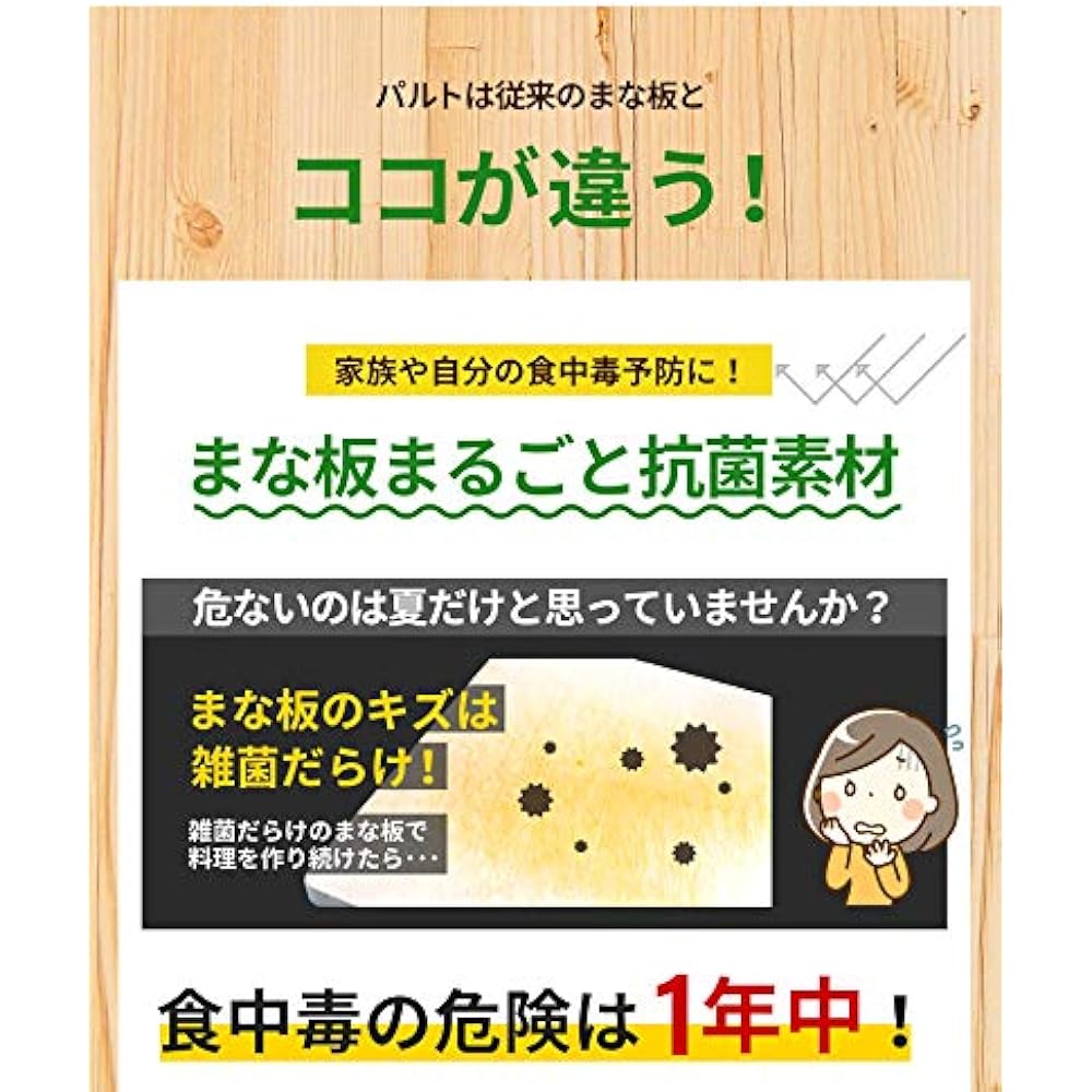 Antibacterial Cutting Board Palt Round M Size (Diameter 29cm) [Made in Japan] [SIAA Mark Obtained] [Food Poisoning Prevention] [Tsuhan Honpo Original] Antibacterial properties are semi-permanent because antibacterial material is mixed in! Used by profess