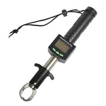 [Orld fishing gear] Fish catcher with weight measurement function, electronic scale/new type of digital display! Long-term warranty included Fish gripper Lightweight and compact Fishing essentials Weighing Fish gripper Fish grip Fishing gripper Black Bla