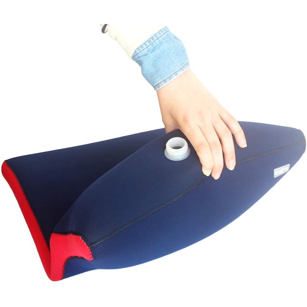 Klotz Soft Hot Water Bottle Sitting Button Type (With Stand Up) Navy x Red