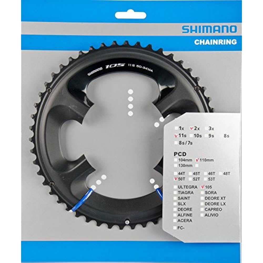 SHIMANO chainring with hook teeth 50T-MA (for 50-34T) Y1PH98