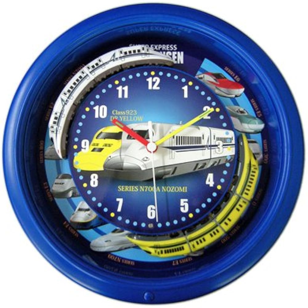 Double Train Shinkansen Clock SR-WC16001 BL (Blue)