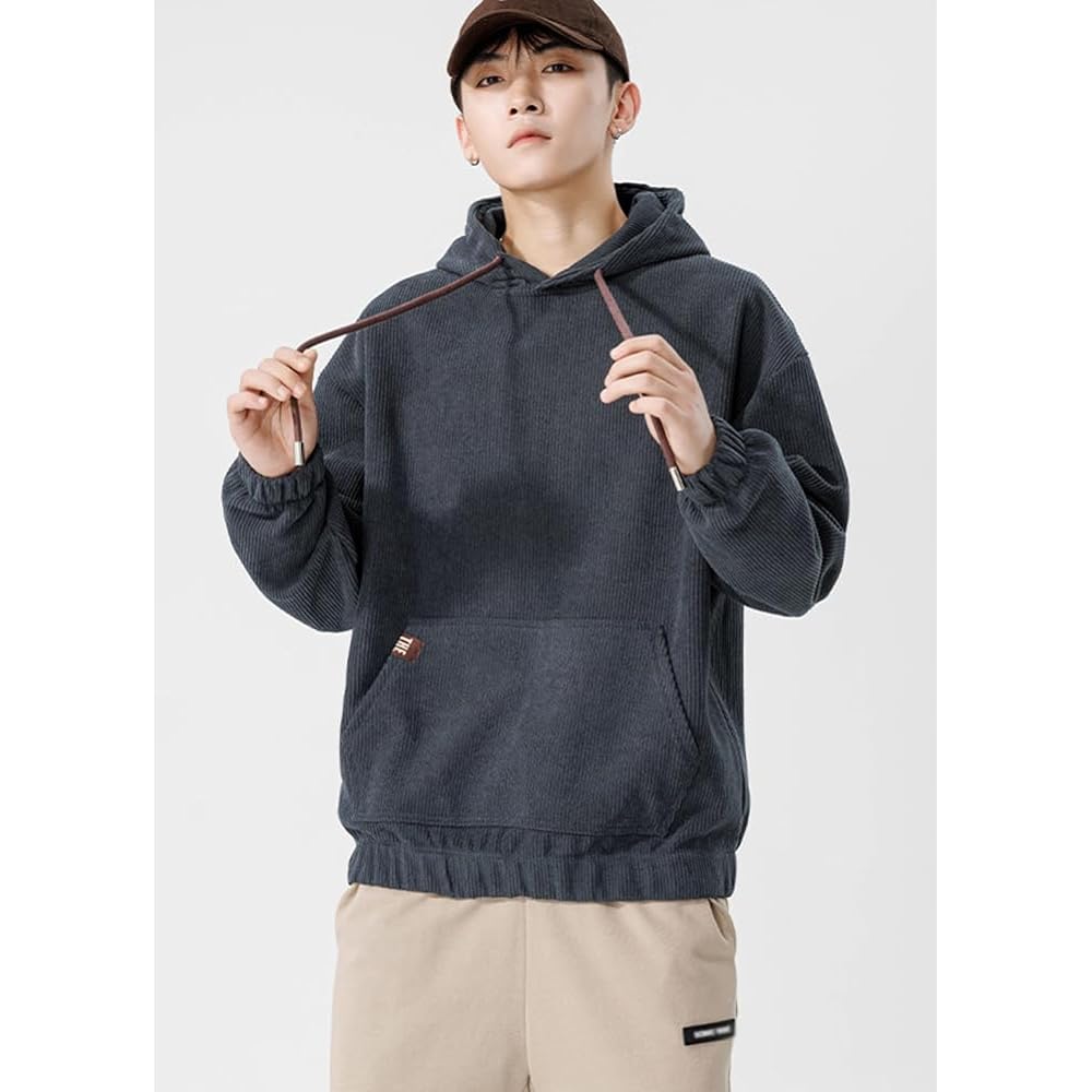 [Sera] Pullover Parka, Hooded, Men's Top, Long Sleeve, Outerwear, Corten, Thick, Warm, Loose, Drop Shoulder, Stylish, Casual, Autumn, Winter, Spring