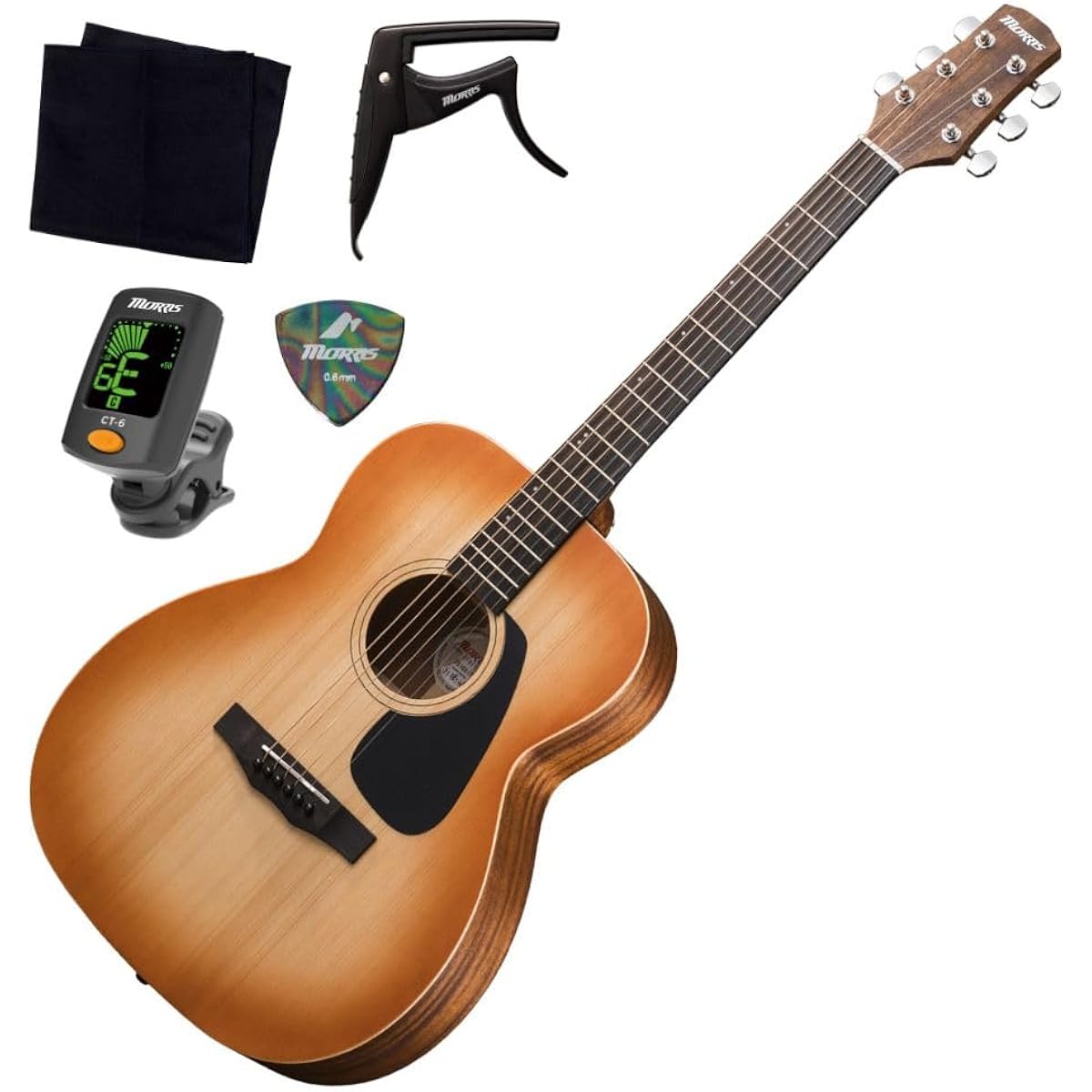 Morris F-011 HS Morris Folk Size Acoustic Guitar Honey Sunburst Acoustic Guitar for Beginners with Accessory Set