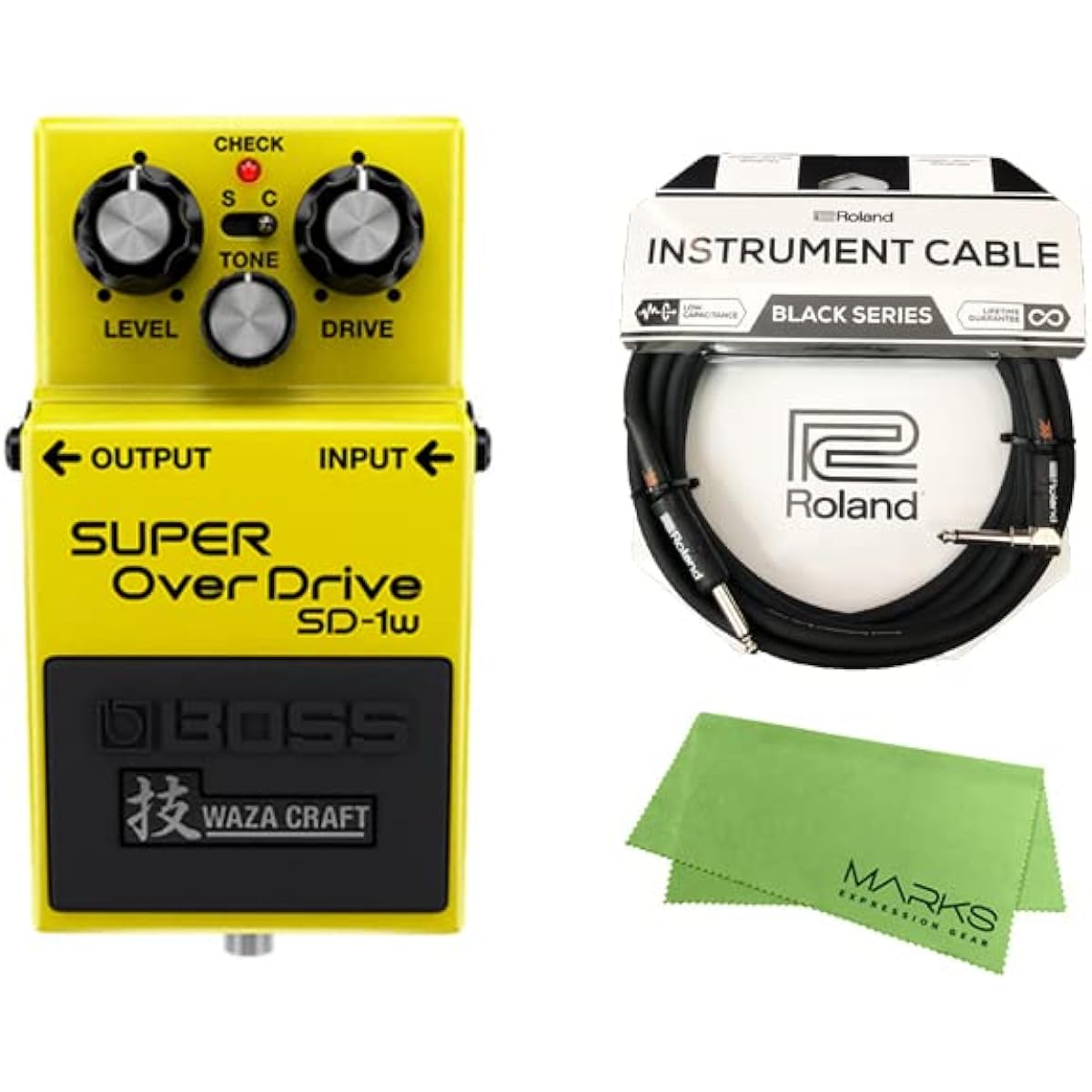 [Roland Cable + Cross Set] BOSS SUPER OverDrive SD-1W(J) Overdrive Waza Craft