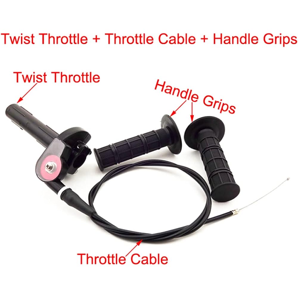 DJ-Motor 1/4 Turn Twist Throttle Grip Cable CRF KLX TTR 110cc 125cc 150cc 160cc 200cc 250cc Pit Dirt Bike Lifan YX Taotao SSR Atomik Pitster Pro TY-A0225-A0459-A0207