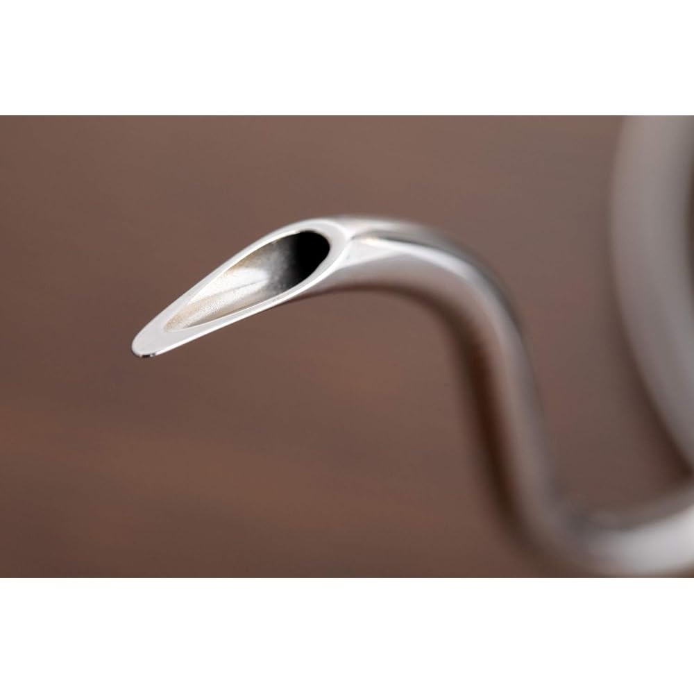 Sanyo Sangyo Super Fine Mouth Drip Pot TUBAME WOOD 1000ml Ultra Fine Mouth Φ6mm Drip extraction and adjustment of hot water amount possible Made in Niigata Tsubame TBW-1000 Stainless steel/Natural wood